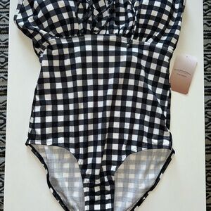 NWOT women’s one piece plaid swimsuit